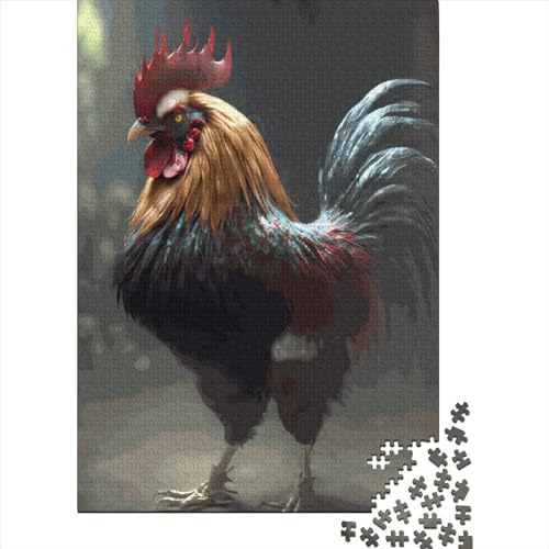 Huhn und Hahn Puzzle 100% recycelter Karton Puzzle aus 100% recyceltem Karton für Erwachsene und Jugendliche Ostergeschenke 38x26cm/1000 Teile von XJmoney