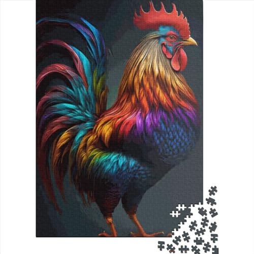 Huhn und Hahn Puzzle Rechteck Papier Spielzeug für Erwachsene Kinder Vatertag Geschenke 70x50cm / 1000 Teile von XJmoney