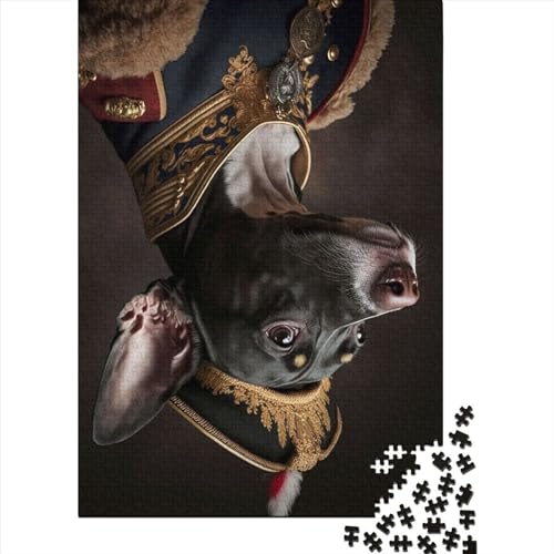 Hund in Militäruniform, 6 Puzzles für Erwachsene, Denkspiel, Puzzlespielzeug für Kinder, 500 Teile (52 x 38 cm) von XJmoney