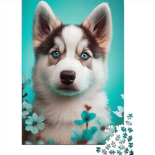 Husky Cute Poppy Puzzles für Erwachsene, Denkspiel, Puzzlespielzeug für Kinder, 500 Teile (52 x 38 cm) von XJmoney