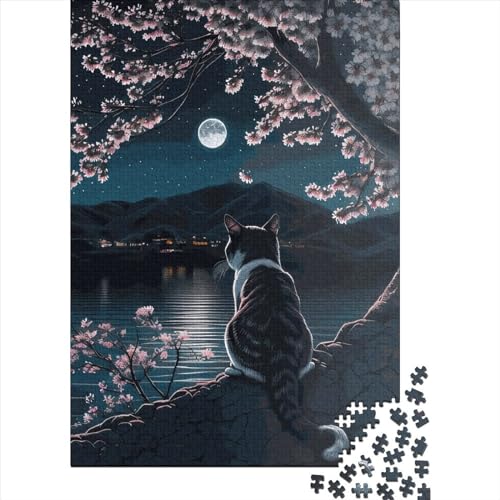 Japanische Katze, anspruchsvolle und inspirierende rechteckige Papier-Puzzles für Erwachsene, Ostergeschenk, 38 x 26 cm, 1000 Teile von XJmoney