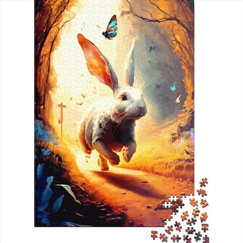 Kaninchenpuzzle, lustige Aktivität für zu Hause, Premium-Puzzle aus Karton für Frauen und Männer, Ostergeschenke, 38 x 26 cm, 1000 Stück von XJmoney