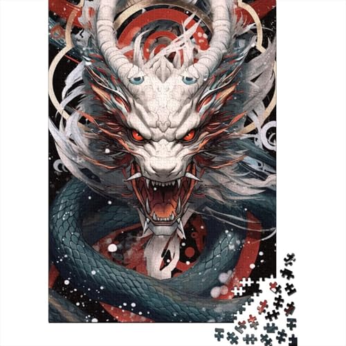 King Fantasy Dragon 1000-teiliges Puzzle | Puzzle | Nachhaltiges Puzzle für Erwachsene | Hochwertiges Puzzle aus 100% Holz | Lustige Spiele, 1000 Teile (75 x 50 cm) von XJmoney