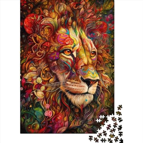 Kreatives, farbenfrohes Löwen-Puzzle für Erwachsene, Puzzles für Kinder, anspruchsvolle Spiele für die ganze Familie, Spielzeug, 1000 Teile (75 x 50 cm) von XJmoney