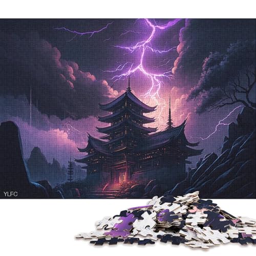 Kreatives rechteckiges Puzzle für Kinder, 300 Teile, japanischer Tempel, Puzzle, praktisches Spiel, Familiendekoration, 300 Teile (40 x 28 cm) von XJmoney