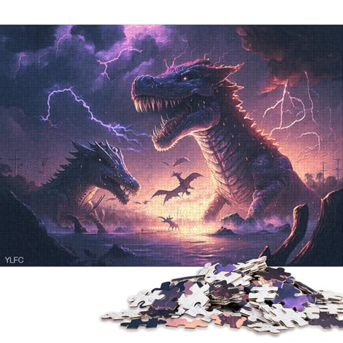 Künstlerisches Dinosaurier-Puzzlespiel für Erwachsene, 500 Teile, kreatives Puzzle, Dekomprimierungsspiel, 500 Teile (52 x 38 cm) von XJmoney