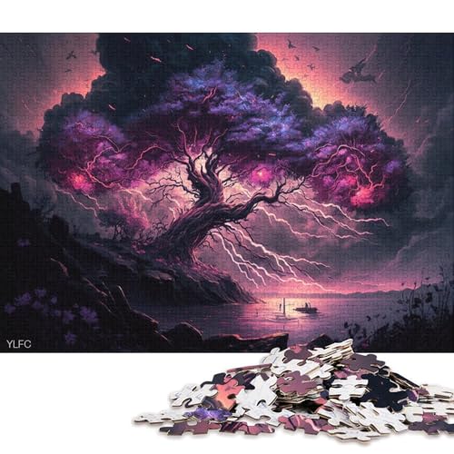 Künstlerisches Kirschbaum-Puzzle 1000 Teile, Puzzle für Kinder, Denkspiel, Puzzlespielzeug für Kinder, 1000 Teile (75 x 50 cm) von XJmoney