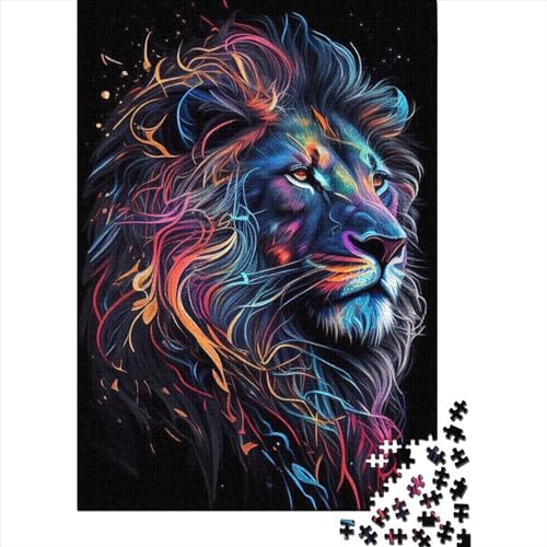 Löwentier-Pop-Art, 46 Puzzles für Erwachsene, Lernspiele, 300 Teile (40 x 28 cm) von XJmoney