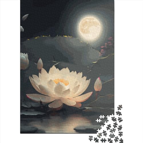 Lotus Art Puzzle für Erwachsene 500 Teile Holzpuzzle für Kinder Lernspiel Herausforderungsspielzeug 500 Teile (52x38cm) Gelegenheitspuzzlespiele Raumdekorationen von XJmoney