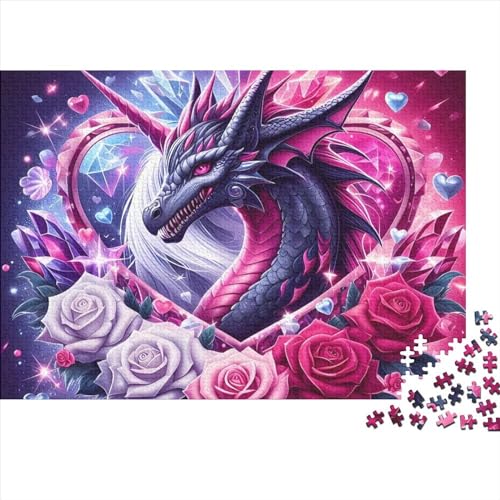 Love Dragon 1000-teiliges Puzzle für Erwachsene | | Familienspaß-Puzzle 1000 Teile für Erwachsene, Geschenke, Denkspiele, 1000 Teile (75 x 50 cm) von XJmoney