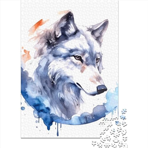 Lustiges Wolf-Puzzle aus 100% recyceltem Karton für Jungen oder Mädchen, Geschenke für Kindertag, 70 x 50 cm, 1000 Teile von XJmoney