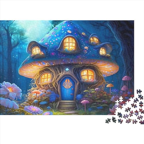 Märchenhaftes Pilzhaus, 1000-teiliges Puzzle für Erwachsene | | Familienspaß-Puzzle 1000 Teile für Erwachsene, Geschenke, Denkspiele, 1000 Teile (75 x 50 cm) von XJmoney