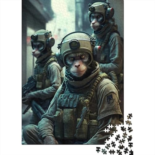 Monkey Troops 500-teiliges Puzzle | Puzzle | Nachhaltiges Puzzle für Erwachsene | Hochwertiges Puzzle aus 100% Holz | Lustige Spiele 500 Teile (52 x 38 cm) von XJmoney