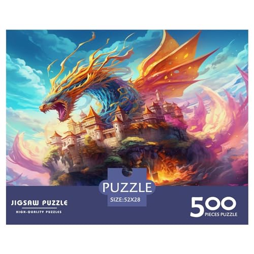 Mysterious_Castle Puzzle für Erwachsene, 500, klassisches Puzzle, entspannendes Holzpuzzlespiel, Denksportaufgabe, 500 Teile (52 x 38 cm) von XJmoney
