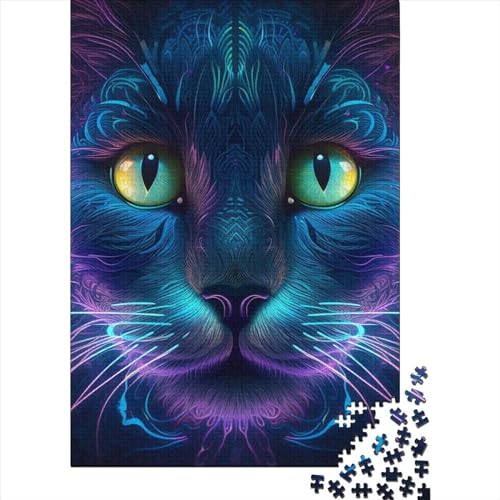 Mysterious Cat1 Puzzle für Erwachsene, Denkspiel, Puzzlespielzeug für Kinder, 500 Teile (52 x 38 cm) von XJmoney