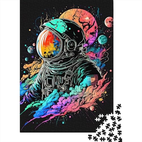 Neon Astronaut5 300-teiliges Puzzle | Puzzle | Nachhaltiges Puzzle für Erwachsene | Hochwertiges Puzzle aus 100% Holz | Lustige Spiele, 300 Teile (40 x 28 cm) von XJmoney