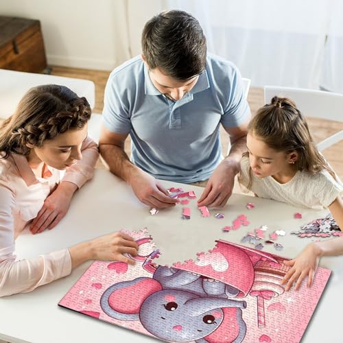 Niedlicher Elefant, 1000-teiliges Puzzle für Erwachsene, Spielzeug, Denkspiel, Lernspiel für Erwachsene, Stressabbau, Heimdekoration, Puzzle 1000 Teile (75 x 50 cm) von XJmoney