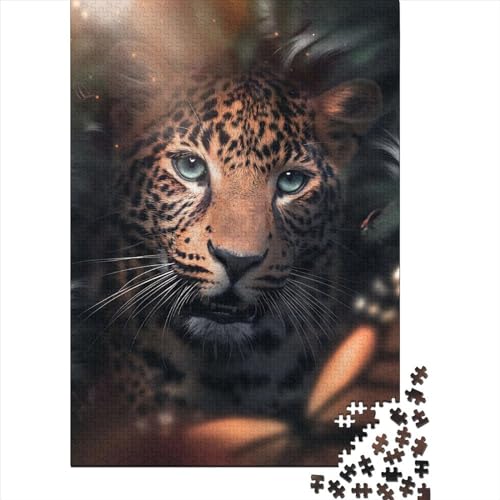 Niedliches Leoparden-Puzzle, 100 % recycelter Karton, für Kinder und Erwachsene ab 12 Jahren, Halloween-Geschenke, 38 x 26 cm, 1000 Teile von XJmoney