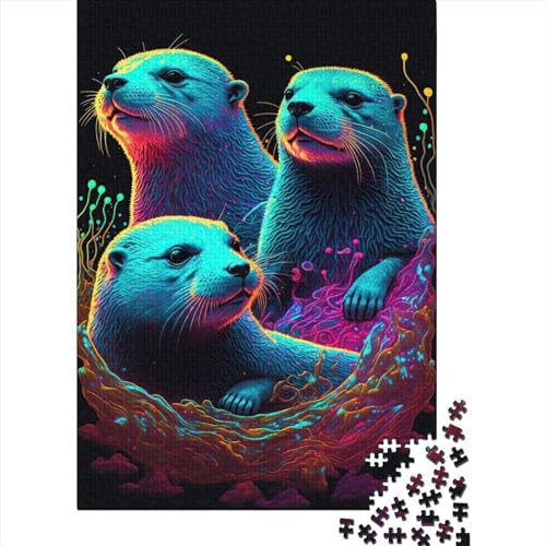 Otter Neon5 Puzzle für Erwachsene, Lernspiele, 1000 Teile (75 x 50 cm) von XJmoney