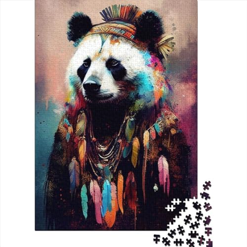 Panda-Pop-Art-Tierpuzzle für Erwachsene, Denkspiel, Puzzlespielzeug für Kinder, 300 Teile (40 x 28 cm) von XJmoney