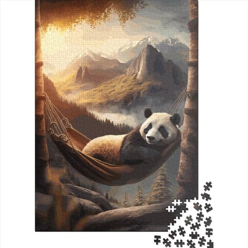 Panda-Puzzle, entspannend, schwer zu lösen, 100 % recycelter Karton, für Kinder und Erwachsene ab 12 Jahren, Ostergeschenk, 38 x 26 cm, 1000 Teile von XJmoney