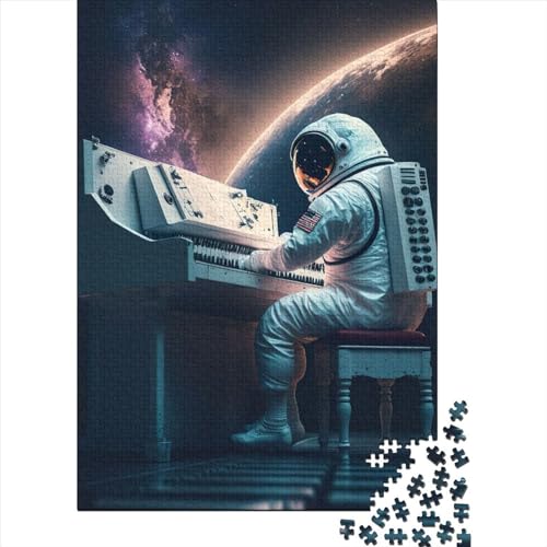 Piano In Space Puzzle 1000 Teile für Erwachsene, Holzpuzzle für Erwachsene und Teenager, für Erwachsene, Teenager ab 14 Jahren, 1000 Teile (75 x 50 cm) von XJmoney