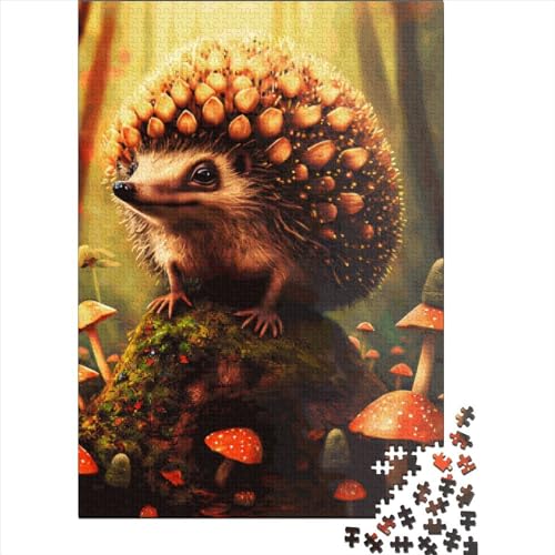 Pilz- und Igel-Puzzle, Alter 18 Jahre, Upe Ducational Games, Puzzle aus 100% recyceltem Karton für Frauen und Männer, Ostergeschenk, 38x26cm / 1000 Teile von XJmoney