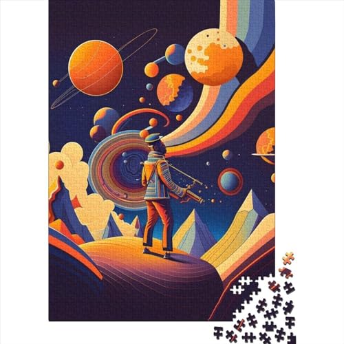 Planet_Abstract Puzzles 500 Teile Geschenke Puzzle für Kinder und Teenager Lernspiel Herausforderungsspielzeug 500 Teile (52x38cm) Gelegenheitspuzzlespiele Raumdekorationen von XJmoney