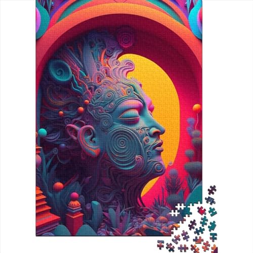 Psychedelic Mood6 Puzzle für Erwachsene, 1000 Teile, Puzzle für Erwachsene, Puzzle aus Holz, kreativ für Erwachsene, anspruchsvolles Spiel, 1000 Teile (75 x 50 cm) von XJmoney