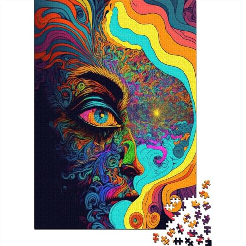 Psychedelic2 300-teiliges Puzzle | Puzzle | Nachhaltiges Puzzle für Erwachsene | Hochwertiges Puzzle aus 100% Holz | Lustige Spiele, 300 Teile (40 x 28 cm) von XJmoney