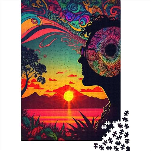 Psychedelische Natur, 500-teiliges Puzzle für Erwachsene, Puzzle 500 Teile, Puzzle für Erwachsene, Geschenke, 500 Teile (52 x 38 cm) von XJmoney