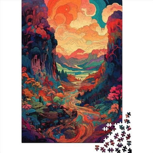 Psychedelische Puzzles für Erwachsene, Denkspiel, Puzzlespielzeug für Kinder, 1000 Teile (75 x 50 cm) von XJmoney