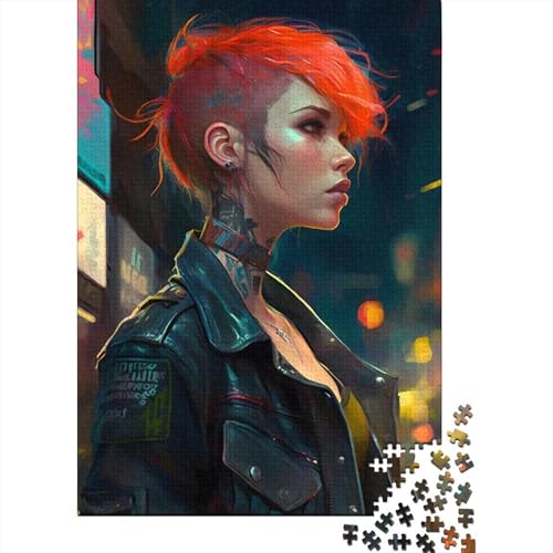 Punk Girl (23) 500-teiliges Puzzle, Holzpuzzle für Erwachsene, schwieriges Puzzle für Erwachsene, 500 Teile (52 x 38 cm) von XJmoney