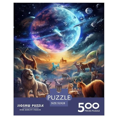 Puzzle „Tierwelt“ 500 Teile, für Teenager, Geschenke, Holzpuzzle für Erwachsene und Teenager, für Erwachsene und Teenager ab 12 Jahren, 500 Teile (52 x 38 cm) von XJmoney