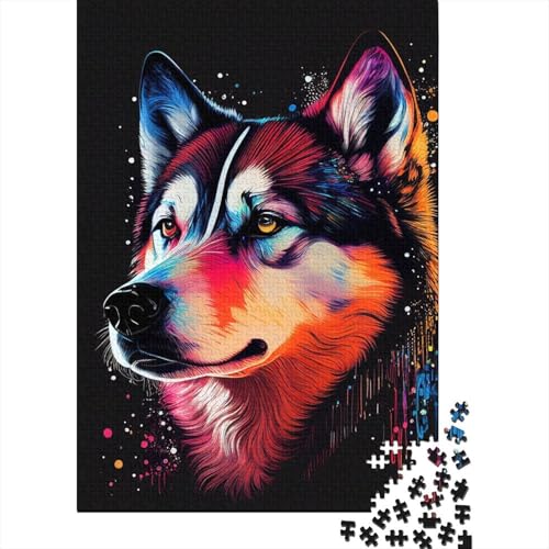 Puzzle 1000 Teile, Husky, Farbe 1, Puzzle für Erwachsene, Schwierigkeitsgrad: Puzzle, Lernspiele, Spielzeug, Familiendekoration, 1000 Stück (75 x 50 cm) von XJmoney