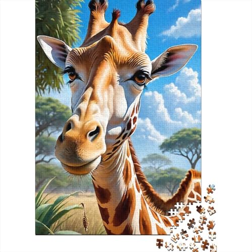 Puzzle 1000 Teile, Tierkunst, Giraffe, Puzzle, Holzpuzzle für Erwachsene und ab 18 Jahren, Denkspiel, 1000 Teile (75 x 50 cm) von XJmoney