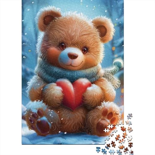 Puzzle 1000 Teile, süßes Plüschbär-Puzzle, Holzpuzzle für Kinder ab 18 Jahren, Denkspiel, 1000 Teile (75 x 50 cm) von XJmoney