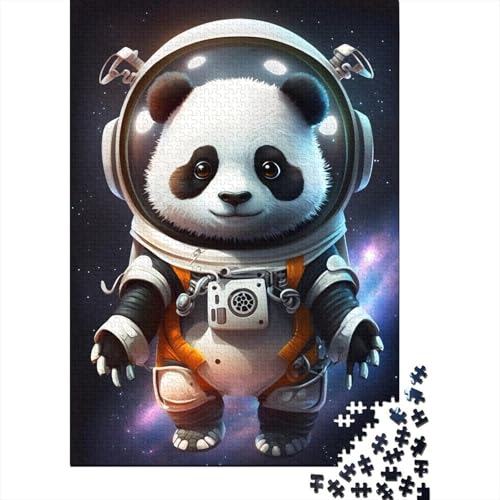 Puzzle 1000 Teile Astronauten-Panda-Puzzles Holzpuzzles für Erwachsene und ab 18 Jahren Denkspiel 1000 Teile (75 x 50 cm) von XJmoney