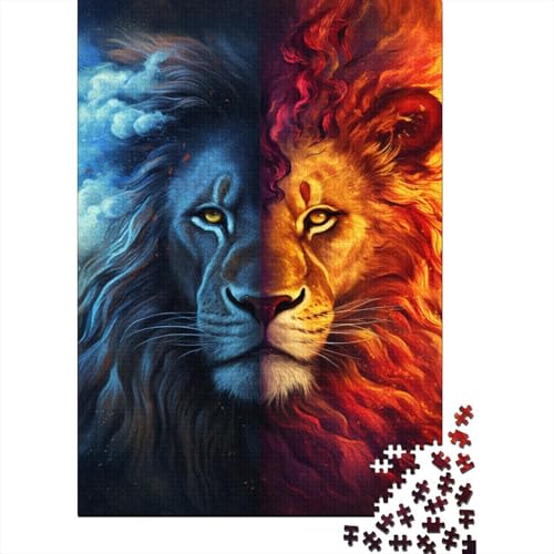 Puzzle 1000 Teile Fantasie Schöner Löwe Quadratisches Puzzle für Kinder und Jugendliche Holzpuzzle Heimdekoration Puzzlespielzeug 1000 Teile (75 x 50 cm) von XJmoney