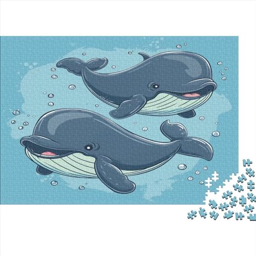 Puzzle 1000 Teile Happy Whales Puzzle Puzzle für Erwachsene Schwierigkeitsgrad Puzzle Lernspiel Spielzeug Familiendekoration 1000 Teile (75 x 50 cm) von XJmoney