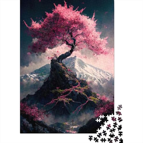 Puzzle 1000 Teile Japanische Kirschblüten Puzzle für Erwachsene Schwierigkeitsgrad Puzzle Lernspielzeug Spiele Familiendekoration 1000 Stück (75x50cm) von XJmoney