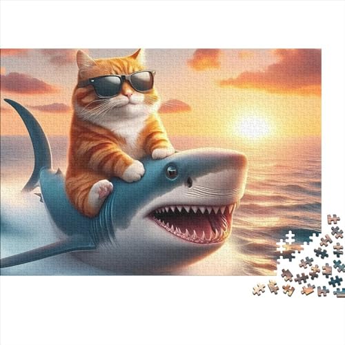 Puzzle 1000 Teile Katzenhai-Puzzle, Schwierigkeitsgrad Puzzle für Jungen und Mädchen, Lernspiel, Spielzeug, Familiendekoration, 1000 Teile (75 x 50 cm) von XJmoney