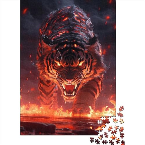 Puzzle 1000 Teile Künstlerisches Tiger-Puzzle Holzpuzzle für Erwachsene und ab 18 Jahren Denkspiel 1000 Teile (75 x 50 cm) von XJmoney