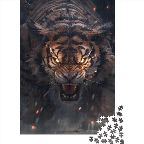 Puzzle 1000 Teile Künstlerisches Tiger-Puzzle Holzpuzzle für Erwachsene und ab 18 Jahren Denkspiel 1000 Teile (75 x 50 cm) von XJmoney