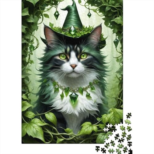 Puzzle 1000 Teile Kunst Tier Katze Puzzle Holzpuzzle für Erwachsene und ab 18 Jahren Denkspiel 1000 Teile (75x50cm) von XJmoney