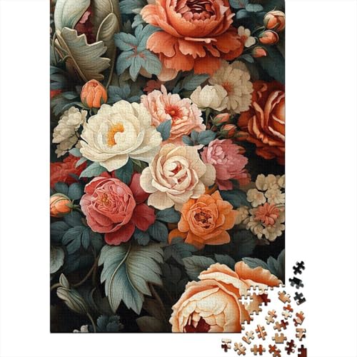 Puzzle 1000 Teile Lebendige Blumen Puzzles Holzpuzzles für Erwachsene und ab 18 Jahren Denkspiel 1000 Teile (75 x 50 cm) von XJmoney