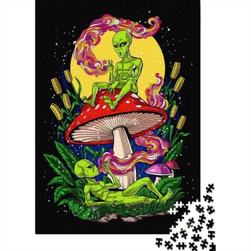 Puzzle 1000 Teile Zauberpilz-Aliens-Puzzle Puzzle für Erwachsene Schwierigkeitsgrad Lernspiel Spielzeug Familiendekoration 1000 Teile (75 x 50 cm) von XJmoney