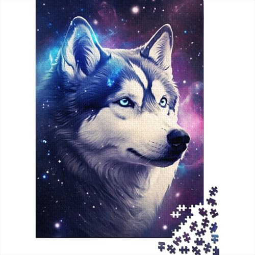 Puzzle 1000 Teile für Erwachsene, Art Galaxy Husky-Puzzles für Kinder, Holzbrett-Puzzles für Familienspaß und Spieleabend, 1000 Teile (75 x 50 cm) von XJmoney