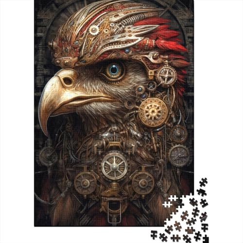 Puzzle 1000 Teile für Erwachsene, Biomechanischer Adler 1, Puzzle, hochwertiges Holzpuzzle, Freizeitspielzeug, Lernspiel, Heimdekoration, Kunstgeschenk, 1000 Stück (75 x 50 cm) von XJmoney