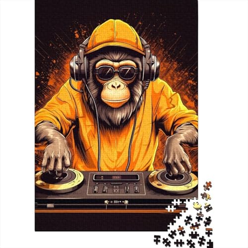 Puzzle 300 Teile, AFFE, DJ-Musik, Puzzle für Erwachsene, Schwierigkeitsgrad: Puzzle, Lernspielzeug, Spiele, Familiendekoration, 300 Teile (40 x 28 cm) von XJmoney